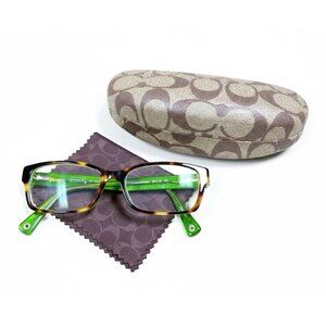 Coach Brooklyn 5117 Tortoise Green Eyeglasses w Case HC6040 5016135 Office
